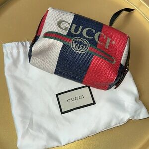 *Like New* Gucci Red and Blue Canvas Bag